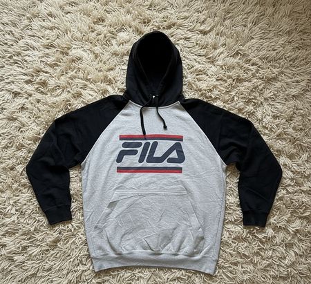 Pull Fila homme XL vintage 2000's USA noir/ gris Très bon ét
