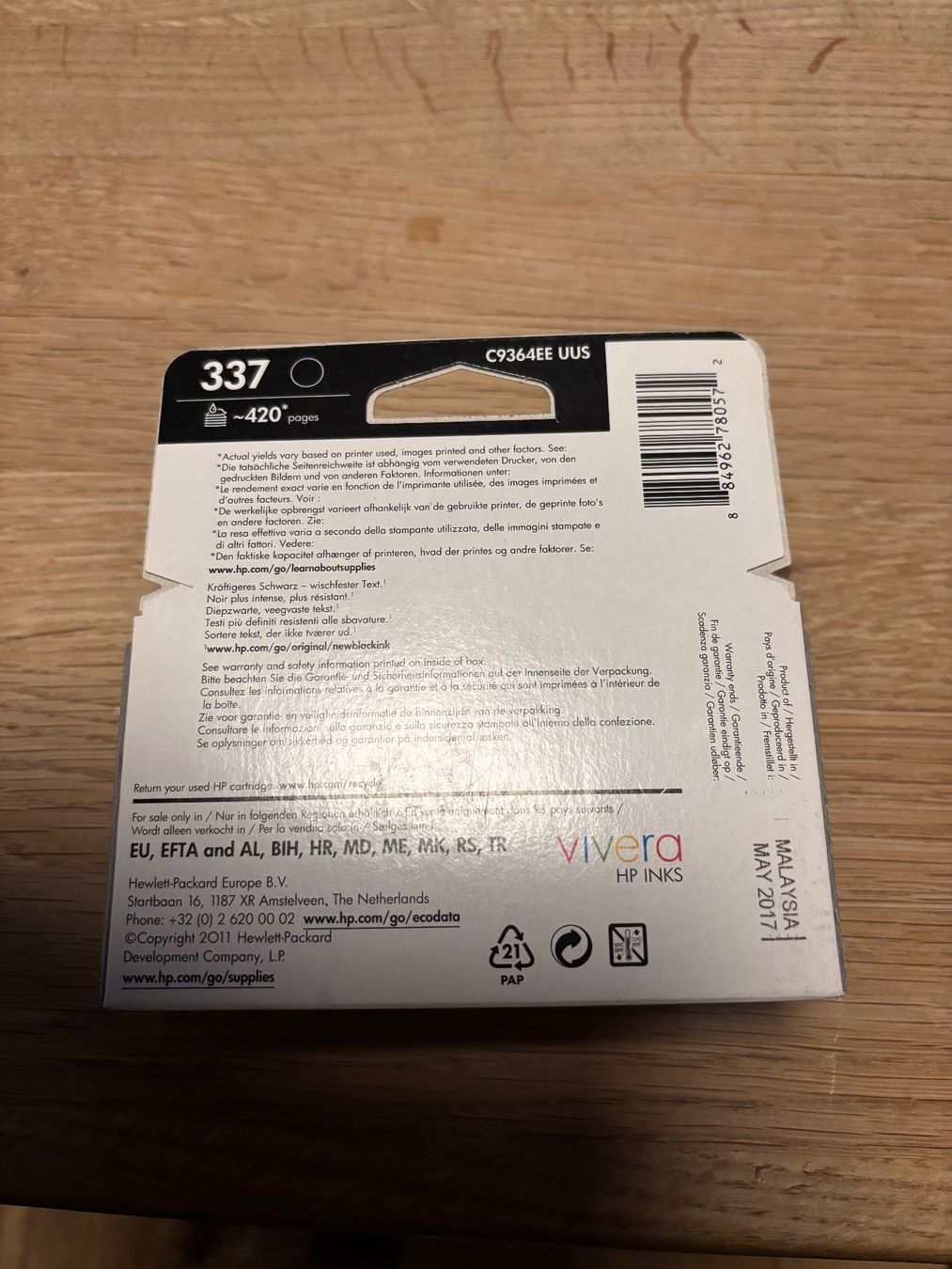 Cartouches & Toner: HP 337 – Neuf avec emballage d'origine à Lutzenberg par Mladen90 1