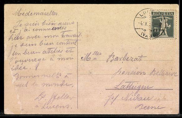 Cartoline postali: AK Lucens, Panorama, Neujahrsgruß – Usato da Berlin venduto da bartko-reher 1