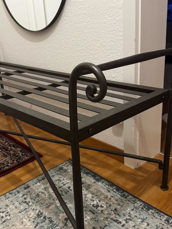 Antike Sitzbank aus Metall 4