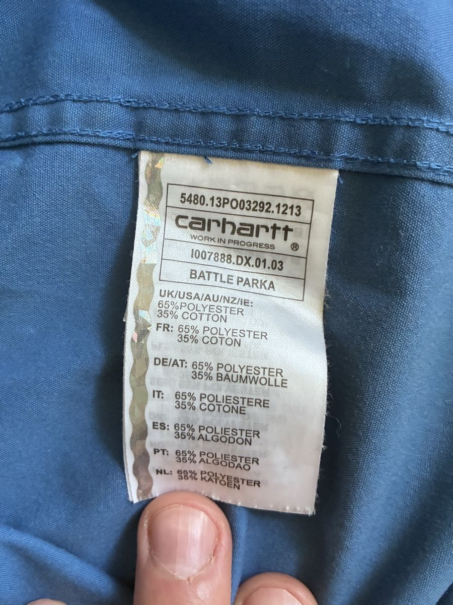 Carhartt Giacche: Carhartt Battle Parka Hooded Jacket - Light Blue – Usato da Zürich venduto da and_bbr2 2