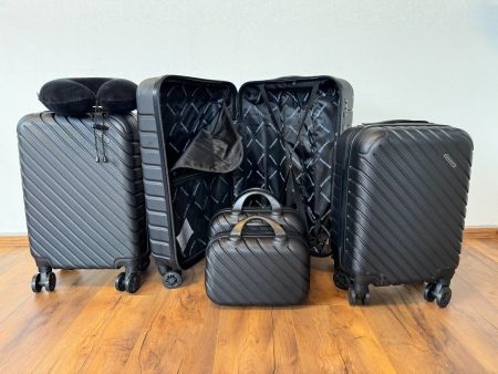 6 teiliges SET Koffer gateBAG Reisegepäck Schwarz-MATT NEU