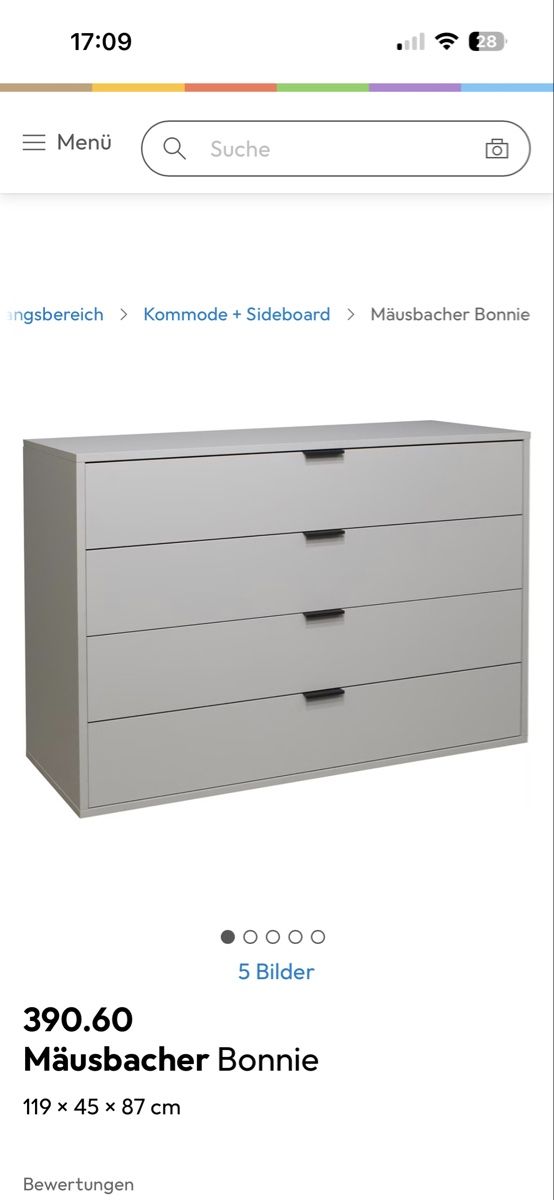 Cassettiere: Mäusbacher Bonnie Sideboard/Kommode – Usato da Jona venduto da marmull