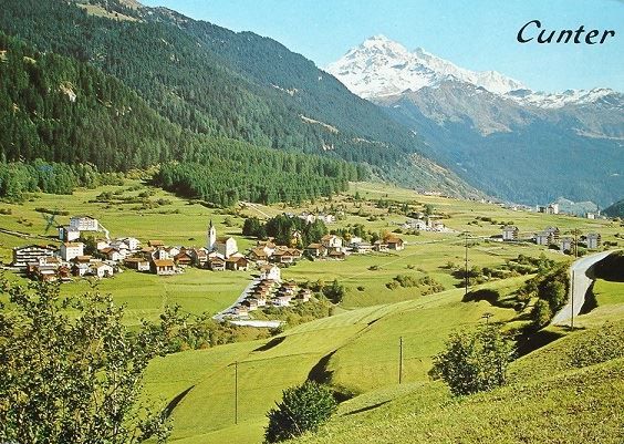 Cartoline postali: CUNTER Oberhalbstein mit Piz d'Err – Usato da Jona venduto da philajona