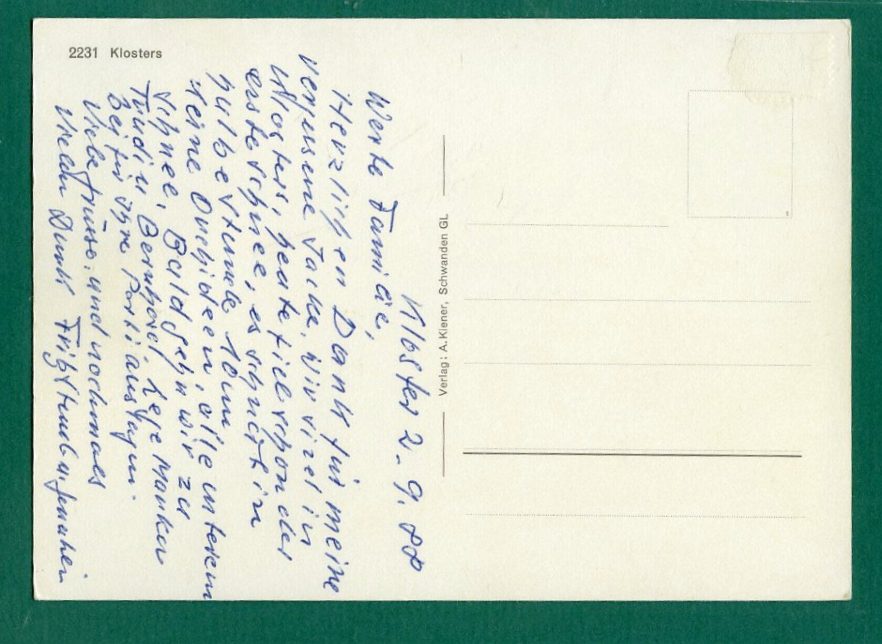 Cartoline postali: Klosters, 1988, ungelaufen, Grossformat – Usato da Sargans venduto da Hausi1951 1