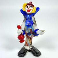 Sculpture ancienne de clown en verre de Murano