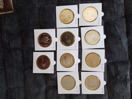 Lot 10 fr pièces commemorative suise