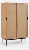 Armoire bois portes coulissantes cannage 