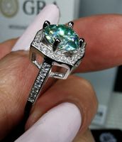 Bague argent avec diamant de moissanite de 2 ct certifié GRA