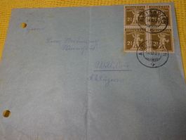 14.III.29., ALTISHOFEN VOLLSTEMPEL 4er BLOCK