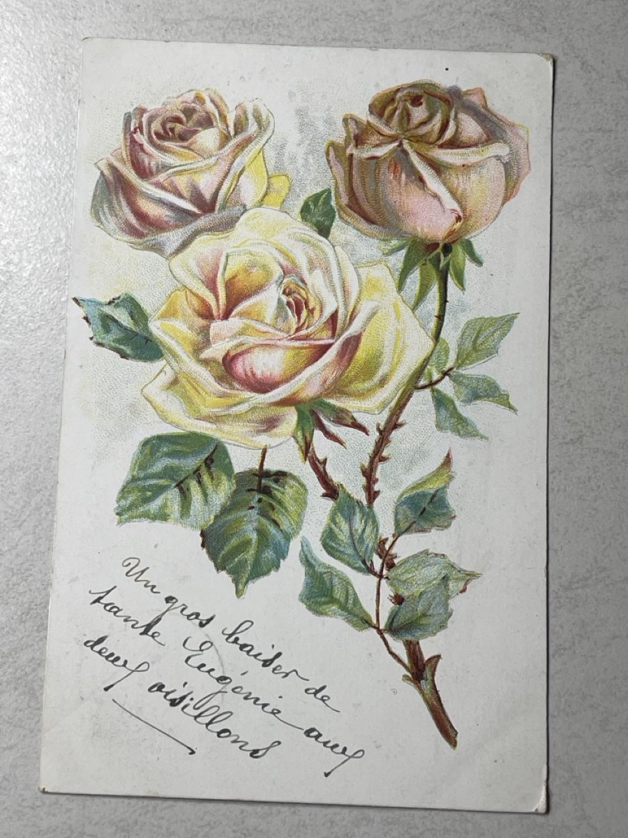 Cartoline postali: Alte Ansichtskarte mit Rosenmotiv, – Usato da Strengelbach venduto da Aschatan5