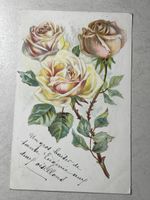 Alte Ansichtskarte mit Rosenmotiv,