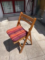 4x Holz-Klappstühle für Balkon/Garten inkl. bequeme Polster