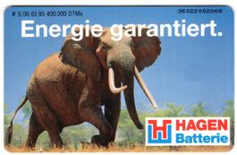 Elefant - Hagen Batterie - volle 50 DM Telefonkarte