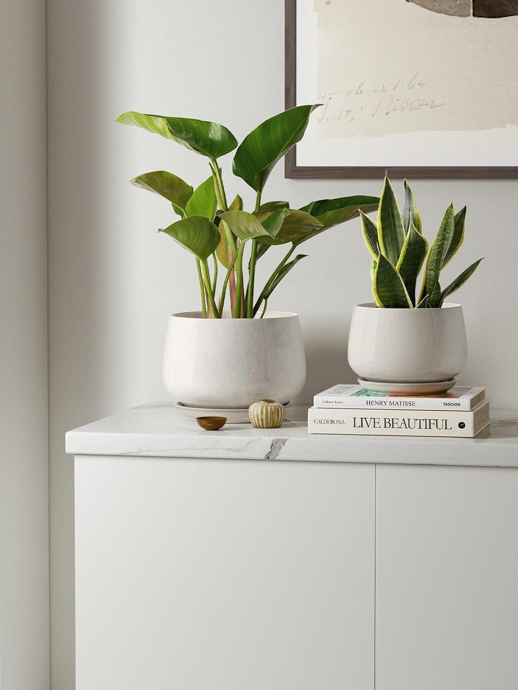 Vasi per fiori: Keramik Blumentöpfe 3er Set mit Untersetzer Beige – Nuovo e nell'imballaggio originale da Zürich venduto da jasminleut 6