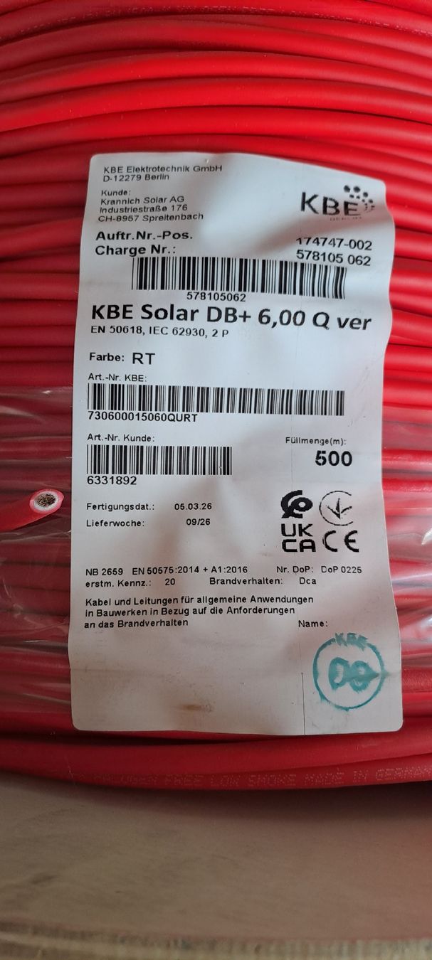 Cavi: Solarkabel 6 mm2, Topqualität, Meterware – Nuovo (secondo la descrizione) da Menznau venduto da vibe78 1
