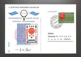 1960 Freiballon BERNINA Unterschrift Pilot Scheer BELPRAHON
