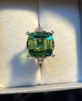 Goldring 750 mit Turmalin 8 ct u. Diamanten