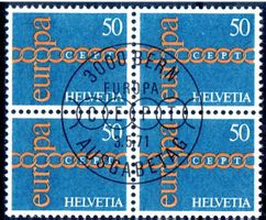 EUROPAMARKE 1971 4ERBLOCK AUSGABETAG - TH73