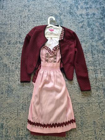 Dirndl mit Jäckchen rosa bordeaux 34
