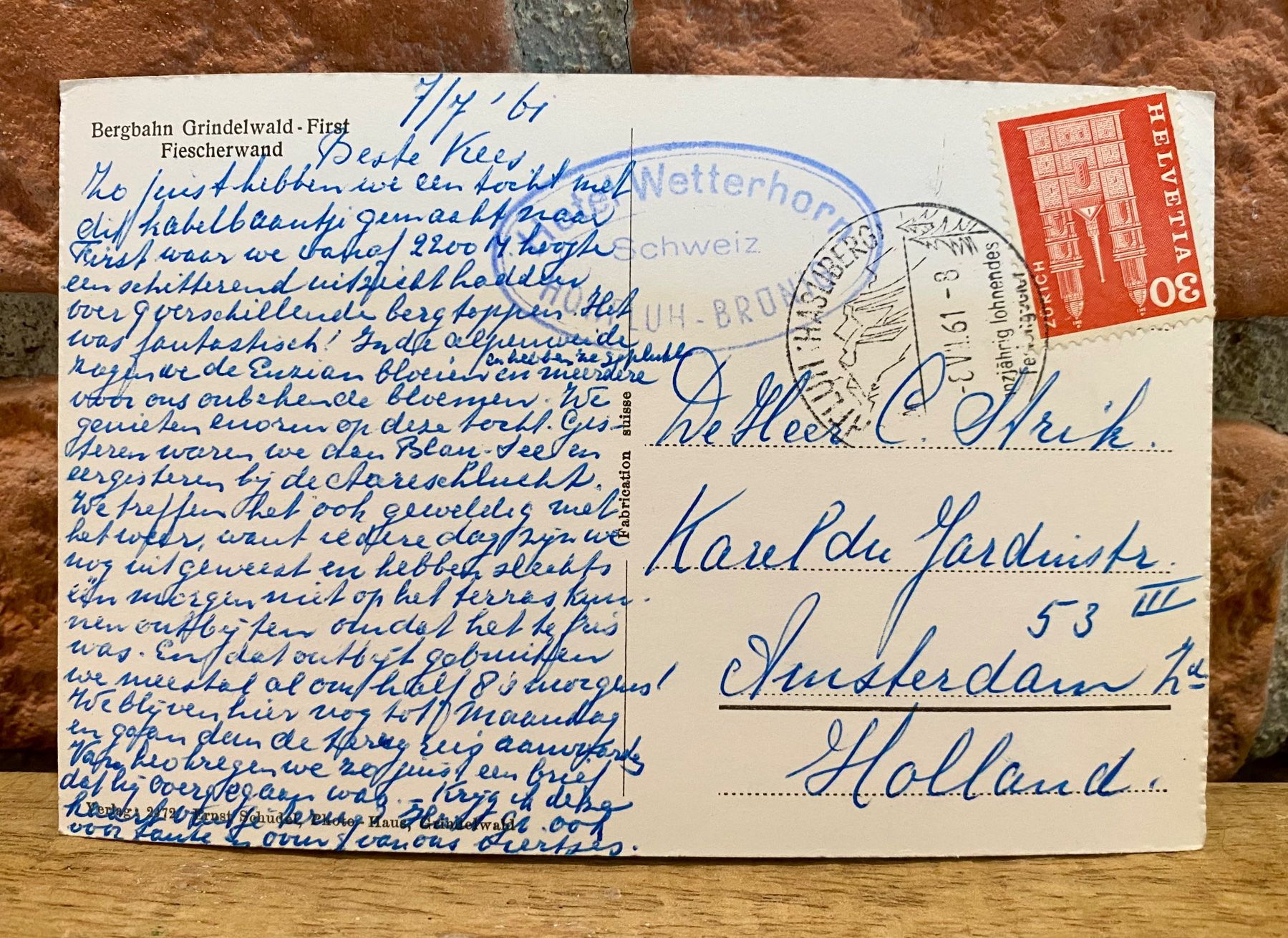 Cartoline postali: 1961 BERGBAHN Grindelwald - First - Sesselbahn – Usato da Root venduto da ENGLAND-TREASURES 2