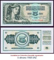 5 Dinar 1968 UNZ lot 1