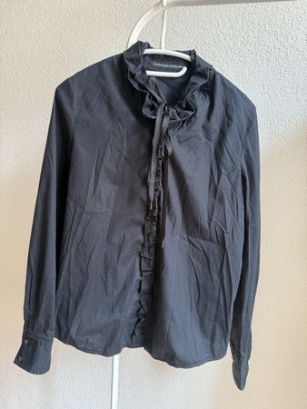 Chemise noire col froncé Marithé François Girbaud,t.M