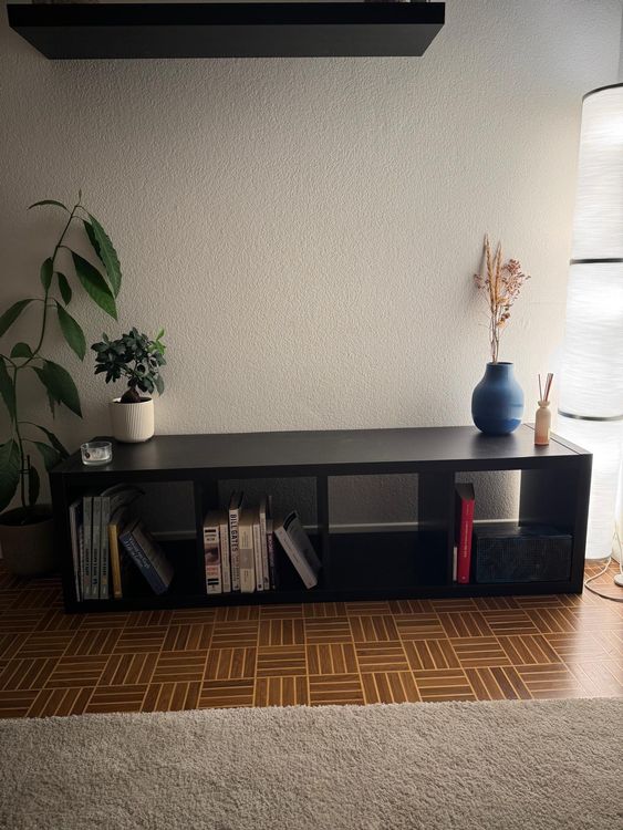 Modernes Schwarzes Bücherregal Mit 3 Ebenen & Würfel-Design – Stylisch, Stabil & Vielseitig