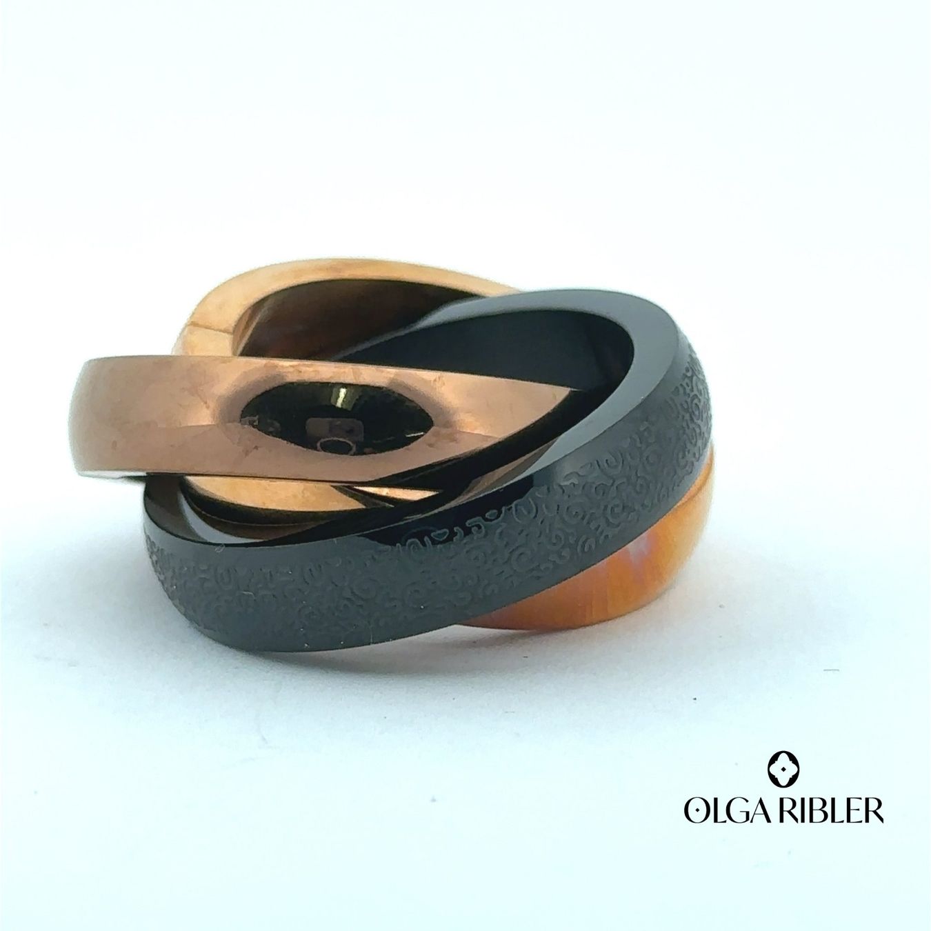 Olga Ribler Anelli: 3 Facher Edelstahl Statement  Ring  Ringgrösse 62 – Nuovo (secondo la descrizione) da Luzern venduto da Schmuckoutlet 2