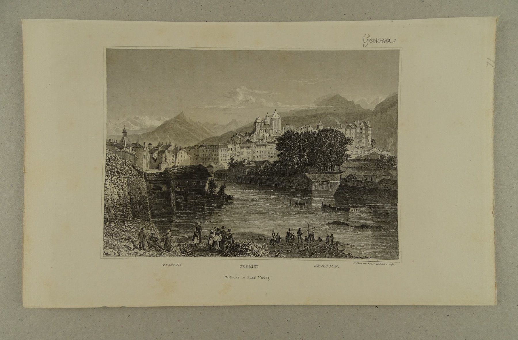 Incisioni: GENF, GENÈVE, STAHLSTICH 1836/1838 – Usato da Grüningen venduto da Kartensammler 1