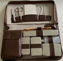 Vintage Reise-Necessaire Leder braun für den Gentleman