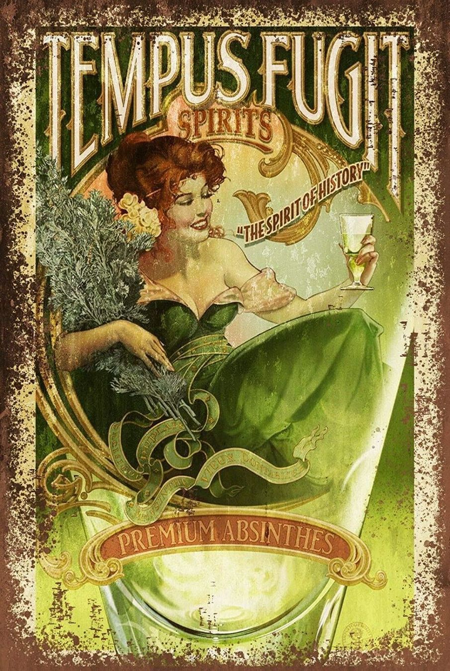 Ecriteaux: Blechschild-TEMPUS FUGIT SPIRITS – Neuf avec emballage d'origine à Rupperswil par big-one-sale
