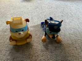 Paw Patrol Figuren Chase und Rubble, schwimmen