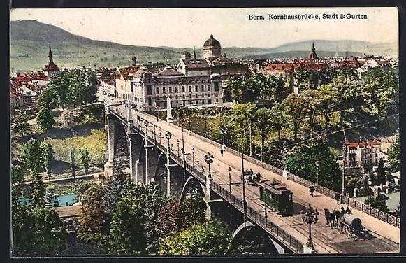 Ansichtskarten: Bern, Kornhausbrücke mit Strassenbahn,  – Gebraucht aus Berlin von bartko-reher