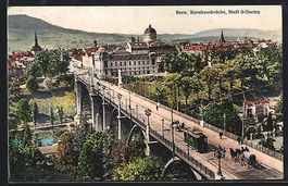 Bern, Kornhausbrücke mit Strassenbahn, 
