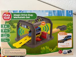 Playtive Magic Drive Zug-Werkstatt-Set: Top Zustand!