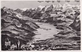 Panoramakarte Berner Oberland ab Thun und Thunersee