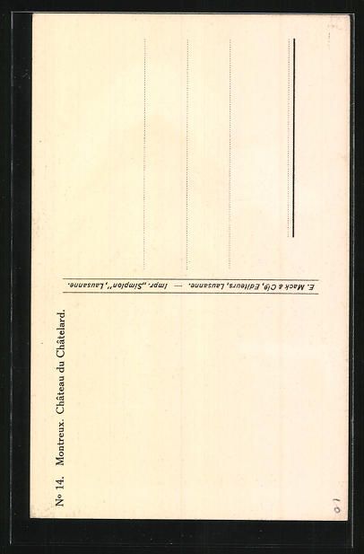 Cartoline postali: AK Montreux, Chateau du Chatelard – Usato da Berlin venduto da bartko-reher 1