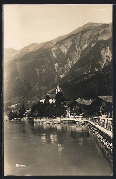 Cartes postales: AK Brienz, Uferpartie mit Kirche, 1928 – D'occasion à Berlin par bartko-reher
