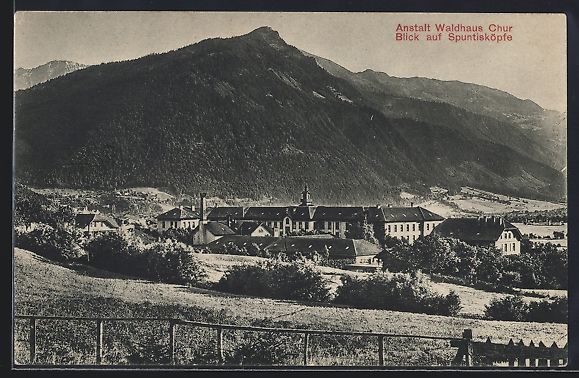 Cartoline postali: Chur, Anstalt Waldhaus und Spuntisköpfe – Usato da Berlin venduto da bartko-reher