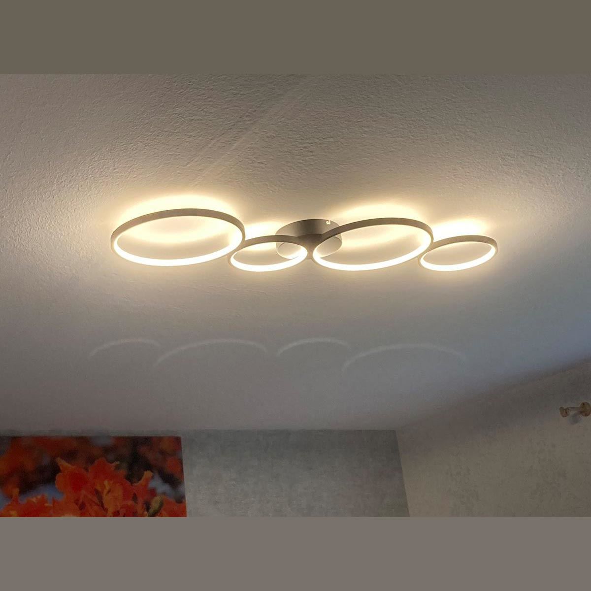 Lampadari & plafoniere: LED Deckenleuchte, Schwarz, 4 Ringe – Nuovo (secondo la descrizione) da Kreuzlingen venduto da Smart-Light 3