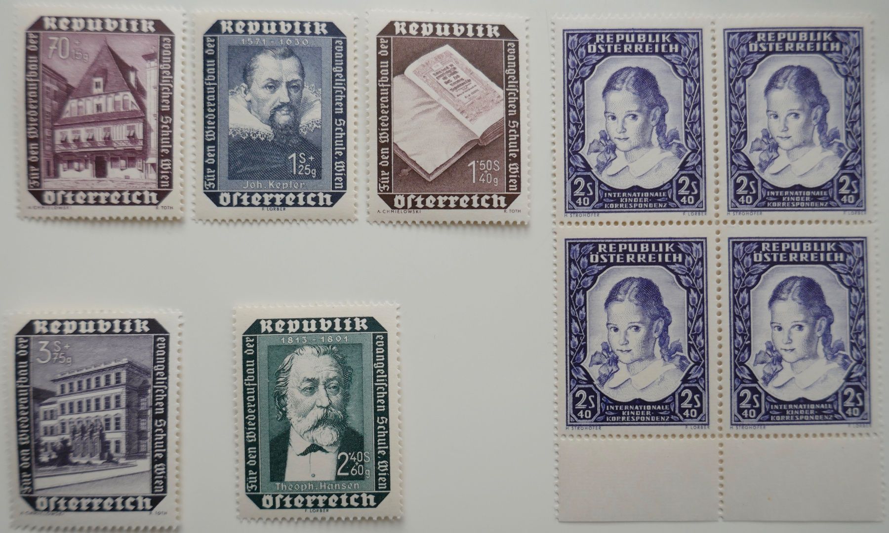 Alle Briefmarken: Kleinlot Österreich postfrisch** 1952/53 – Neu (gemäss Beschreibung) aus Möhlin von PHILABARTIS