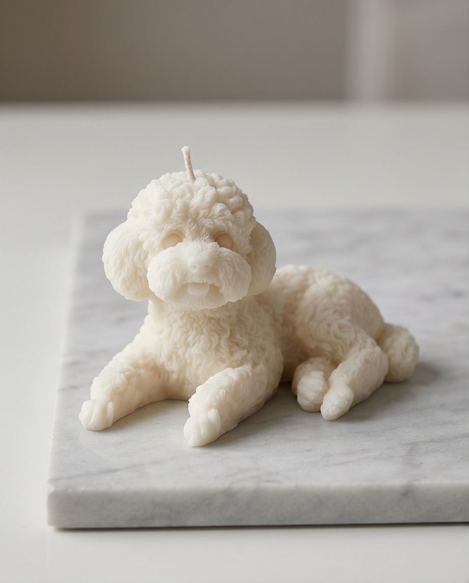 Candele: Kerze Hund form Weiss Deko Neu – Nuovo e nell'imballaggio originale da Unterentfelden venduto da Byhnluxury 2