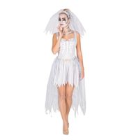 Fasnachtskostüm Brautkleid Skelett S (Schleier fehlt)