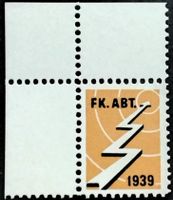 Soldatenmarke 2.WK, Funker Abteilung, gelb/weiss, Wi Fk 3
