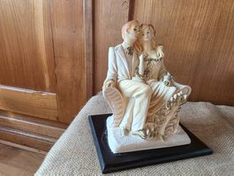 schwere Hochzeit Paar Skulptur Figur signiert