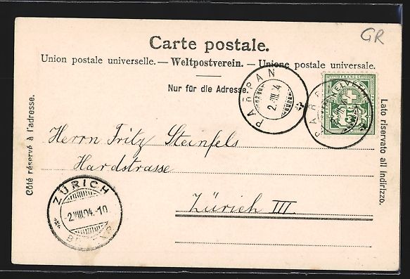 Cartoline postali: Parpan, Panoramablick von der Bergwiese – Usato da Berlin venduto da bartko-reher 1