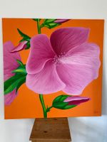 Ölbild "lovely Mallow" Kunstwerk, 100 x 100 cm - UNKAT -