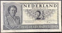 Holland 2 1/2 Gulden Geldschein 1949, Top Zustand!