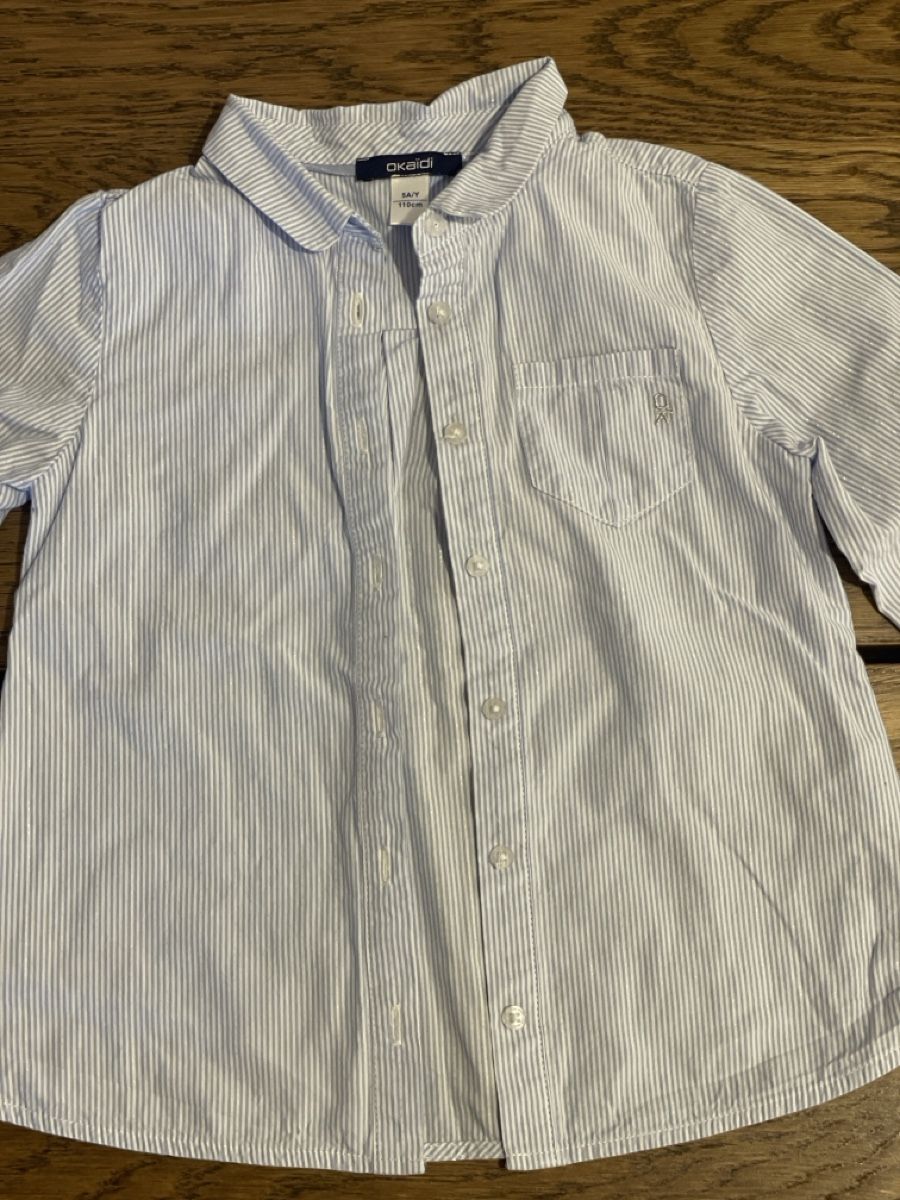 Okaidi Camicie, T-shirt & Polo: Hemdbluse Okaidi blau gestreift Grösse 110cm 5A/Y – Usato da Lyss venduto da Vandy19 1